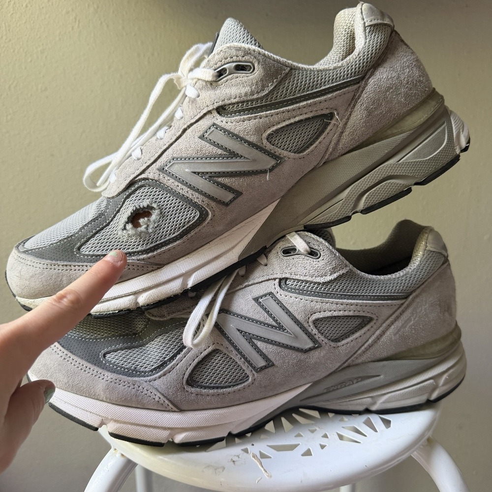 New Balance M990GL4 Gray Suede Sneakers Women's Sz US 12D/ EU 46.5